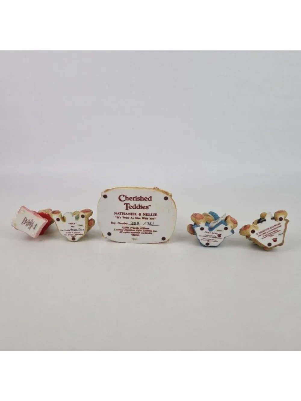 Set Of 5 Cherished Teddies Harrison Hartford Cub Bear CT002 Porcelain Figure